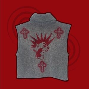 Custom Airbrush punk dude on vintage cropped turtle neck! Size small! Made by me